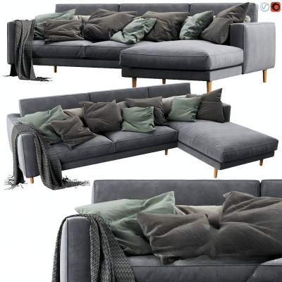 现代布艺多人转角沙发-15